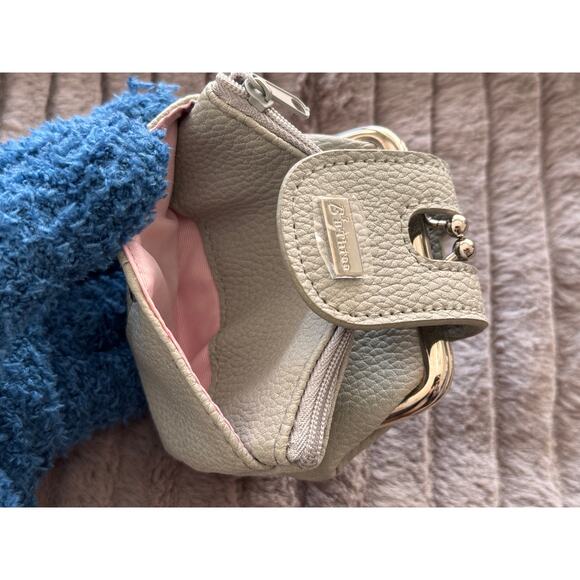 Unused Gray Mini Japanese Wallet with Kiss-Lock Gamaguchi Purse & Zip Pocket - Picture 5 of 7